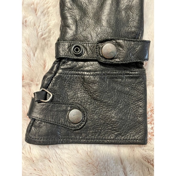 Leather Biker gloves XS adjustable around wrist to protect from wind - Picture 6 of 6